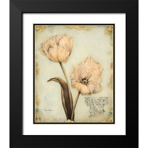 Tulip Recollection Black Modern Wood Framed Art Print with Double Matting by Regina Andrew Design