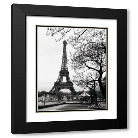 Summer - La Tour Eiffel Black Modern Wood Framed Art Print with Double Matting by Vandenack