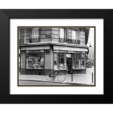 Rue St. Jaques Black Modern Wood Framed Art Print with Double Matting by Vandenack