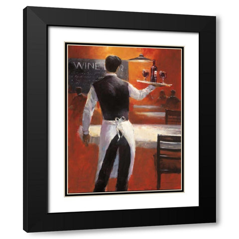 Wine Bar Black Modern Wood Framed Art Print with Double Matting by Heighton, Brent