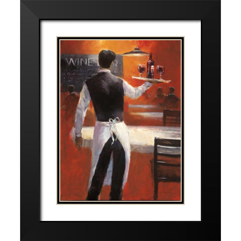 Wine Bar Black Modern Wood Framed Art Print with Double Matting by Heighton, Brent