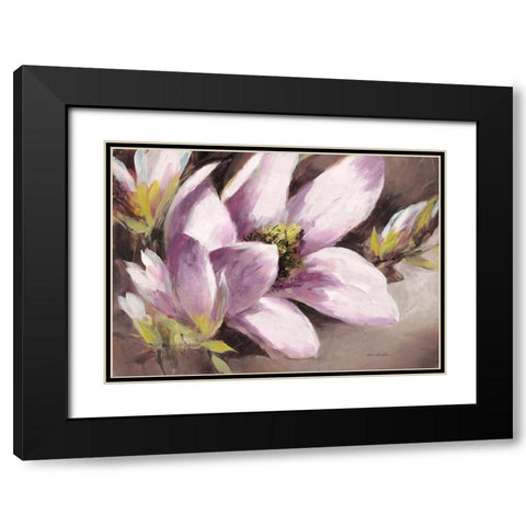 Plum Magnolia Breeze Black Modern Wood Framed Art Print with Double Matting by Heighton, Brent