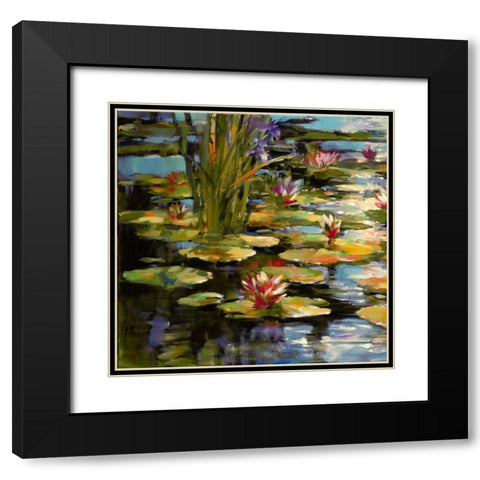 Water Lily  Black Modern Wood Framed Art Print with Double Matting by Heighton, Brent