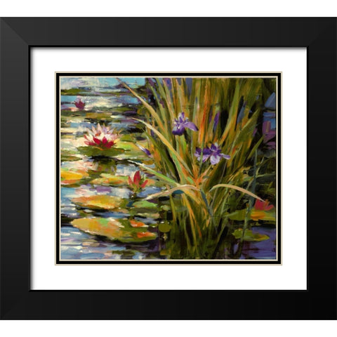 Pond Iris Black Modern Wood Framed Art Print with Double Matting by Heighton, Brent