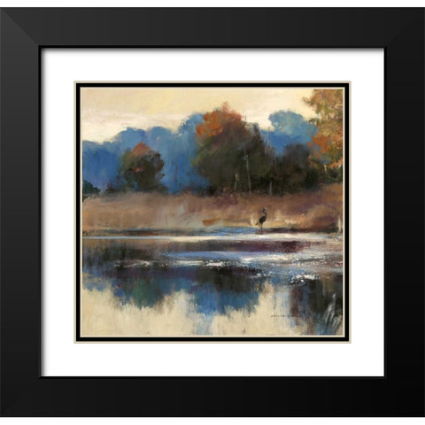 Heron Landscape 1 Black Modern Wood Framed Art Print with Double Matting by Heighton, Brent