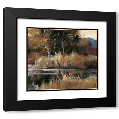 Heron Landscape 2 Black Modern Wood Framed Art Print with Double Matting by Heighton, Brent