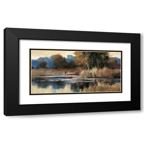 Heron Landscape Black Modern Wood Framed Art Print with Double Matting by Heighton, Brent