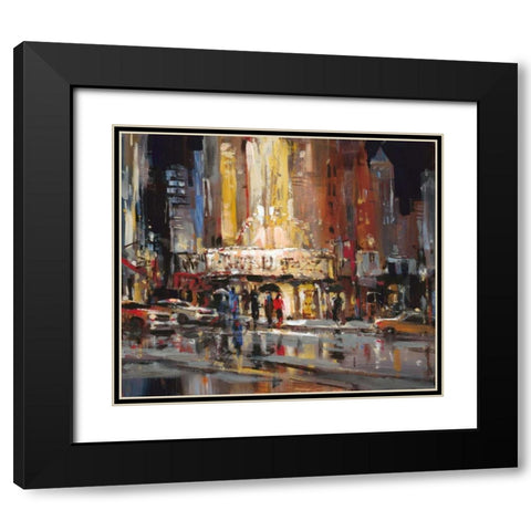 Street Scene Abstract Black Modern Wood Framed Art Print with Double Matting by Heighton, Brent