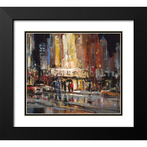 Street Scene Abstract Black Modern Wood Framed Art Print with Double Matting by Heighton, Brent