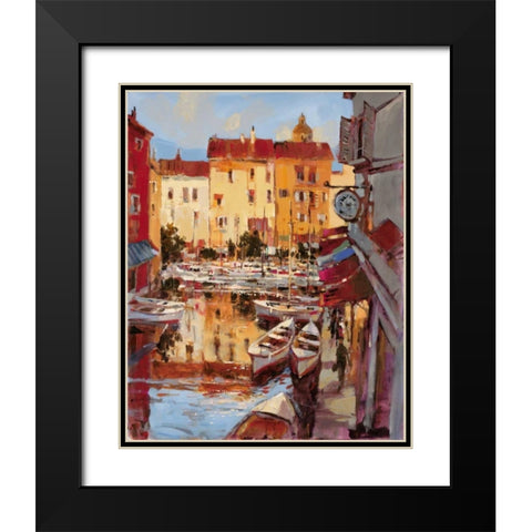 Mediterranean Seaside Holiday 2 Black Modern Wood Framed Art Print with Double Matting by Heighton, Brent