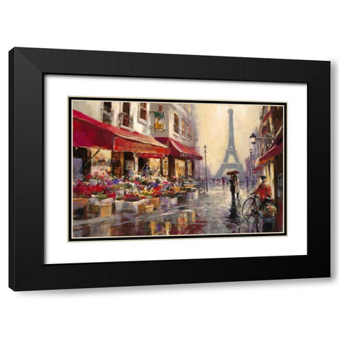 April In Paris Black Modern Wood Framed Art Print with Double Matting by Heighton, Brent