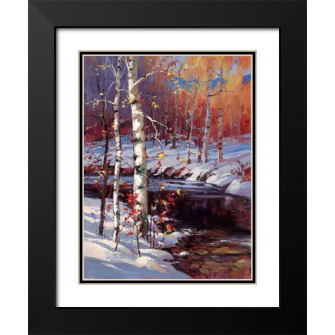 Snowy Birch Black Modern Wood Framed Art Print with Double Matting by Heighton, Brent