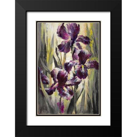 Ambient Iris 1 Black Modern Wood Framed Art Print with Double Matting by Heighton, Brent