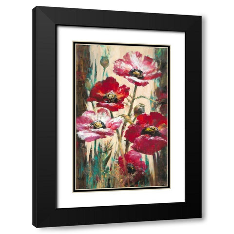 Spontaneous Poppies Black Modern Wood Framed Art Print with Double Matting by Heighton, Brent