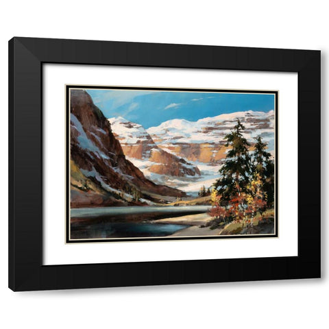 Mountain View Black Modern Wood Framed Art Print with Double Matting by Heighton, Brent