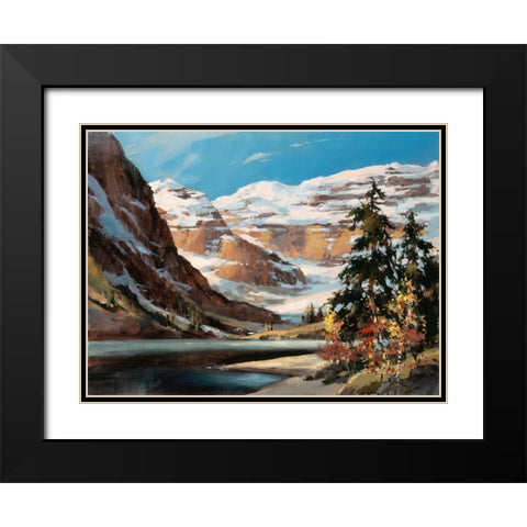 Mountain View Black Modern Wood Framed Art Print with Double Matting by Heighton, Brent