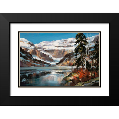 Lake View Black Modern Wood Framed Art Print with Double Matting by Heighton, Brent