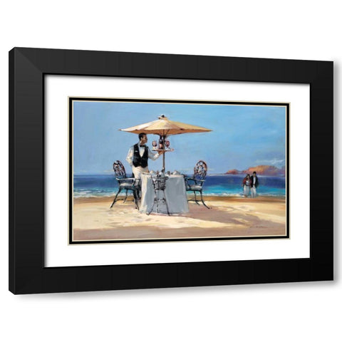 On The Beach Black Modern Wood Framed Art Print with Double Matting by Heighton, Brent