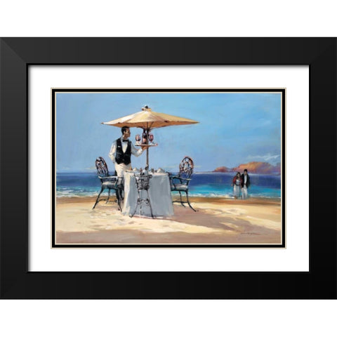 On The Beach Black Modern Wood Framed Art Print with Double Matting by Heighton, Brent