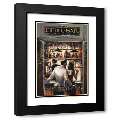 Eiffel Bar Black Modern Wood Framed Art Print with Double Matting by Heighton, Brent