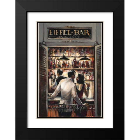 Eiffel Bar Black Modern Wood Framed Art Print with Double Matting by Heighton, Brent