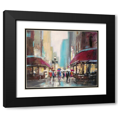 Paris Metro Black Modern Wood Framed Art Print with Double Matting by Heighton, Brent