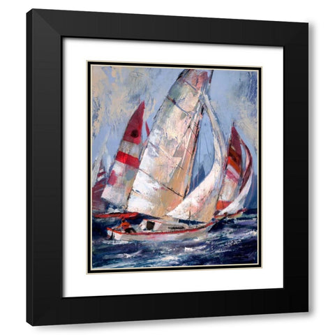 Open Sails I Black Modern Wood Framed Art Print with Double Matting by Heighton, Brent