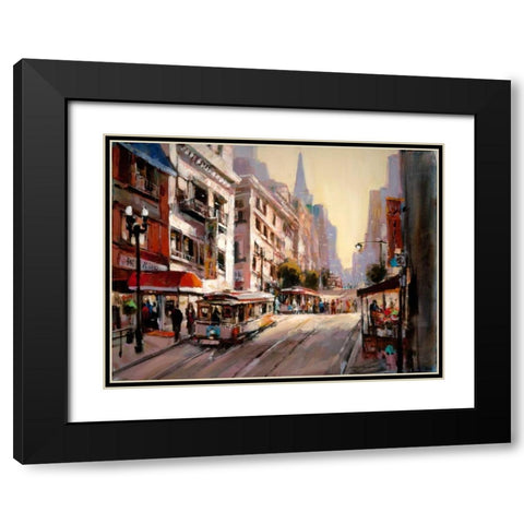 Powell Mason Line Black Modern Wood Framed Art Print with Double Matting by Heighton, Brent