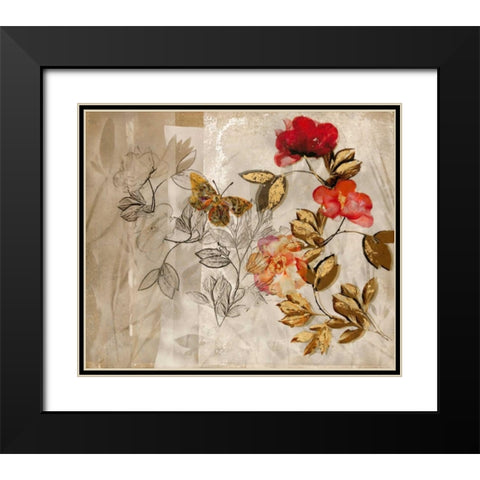 Poetry In The Garden 1 Black Modern Wood Framed Art Print with Double Matting by Theodosiou, Matina