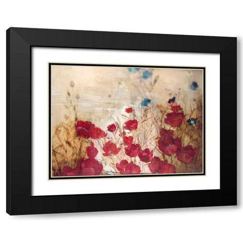 Tulip Garden Black Modern Wood Framed Art Print with Double Matting by Theodosiou, Matina