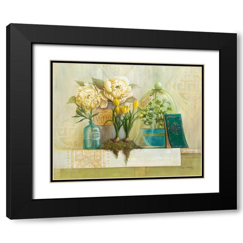 French Herbs Black Modern Wood Framed Art Print with Double Matting by Staehling, Angela