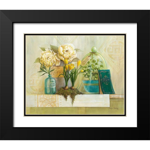 French Herbs Black Modern Wood Framed Art Print with Double Matting by Staehling, Angela