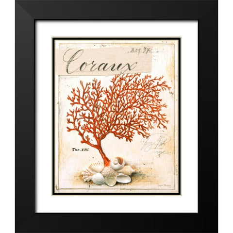 Coral No.5 Sketchbook Black Modern Wood Framed Art Print with Double Matting by Staehling, Angela