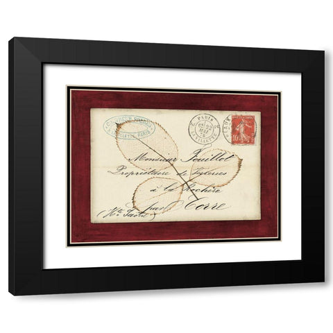 Oak Leaf Envelope Black Modern Wood Framed Art Print with Double Matting by Morey, Booker