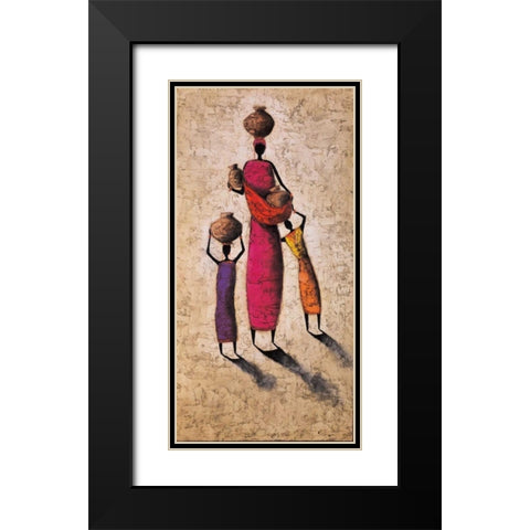 Family Harmony Black Modern Wood Framed Art Print with Double Matting by Rauscher, Michel