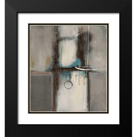 Elemental Thought Blue Black Modern Wood Framed Art Print with Double Matting by Villarreal Villarreal, Gabriela