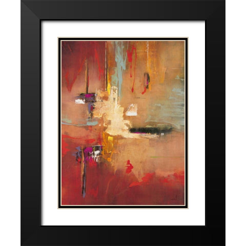 Opal Crimson Black Modern Wood Framed Art Print with Double Matting by Villarreal Villarreal, Gabriela
