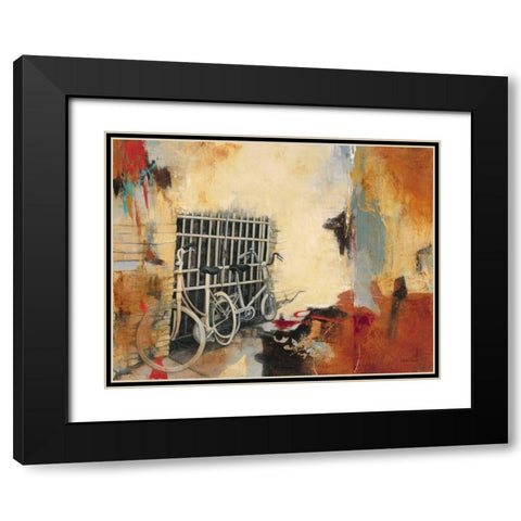 Bicycle Abstract 1 Black Modern Wood Framed Art Print with Double Matting by Villarreal Villarreal, Gabriela