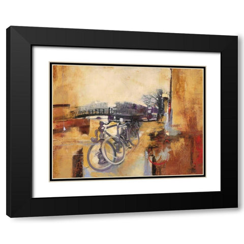 Bicycle Abstract 2 Black Modern Wood Framed Art Print with Double Matting by Villarreal Villarreal, Gabriela