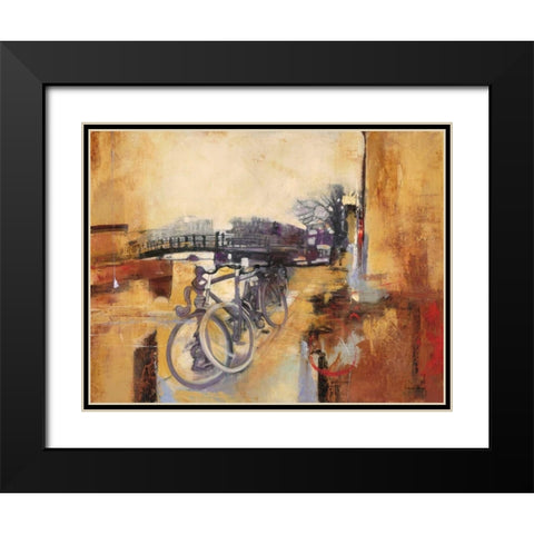 Bicycle Abstract 2 Black Modern Wood Framed Art Print with Double Matting by Villarreal Villarreal, Gabriela