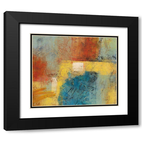 Linear Yellow 1 Black Modern Wood Framed Art Print with Double Matting by Villarreal Villarreal, Gabriela