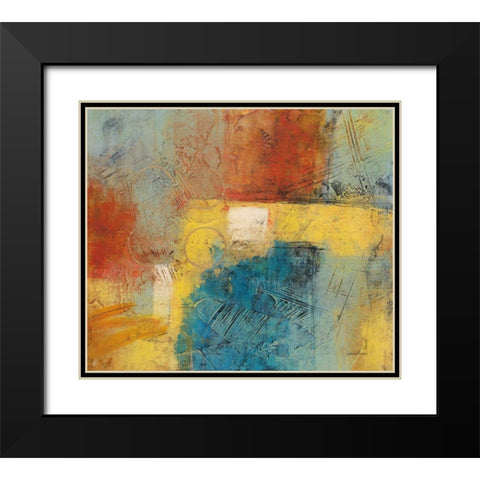 Linear Yellow 1 Black Modern Wood Framed Art Print with Double Matting by Villarreal Villarreal, Gabriela