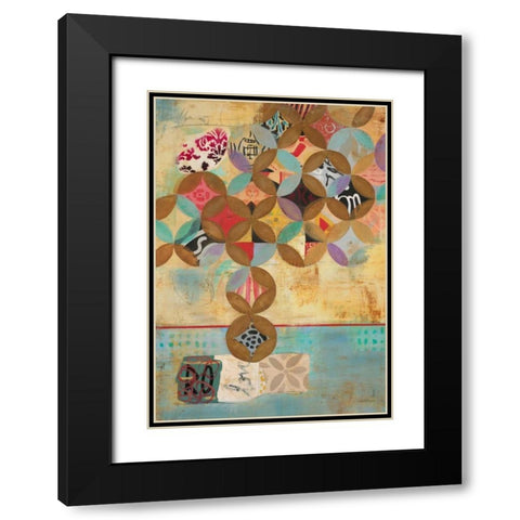 Modern Abstraction 1 Black Modern Wood Framed Art Print with Double Matting by Villarreal Villarreal, Gabriela