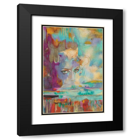 Frente A Frente Black Modern Wood Framed Art Print with Double Matting by Villarreal