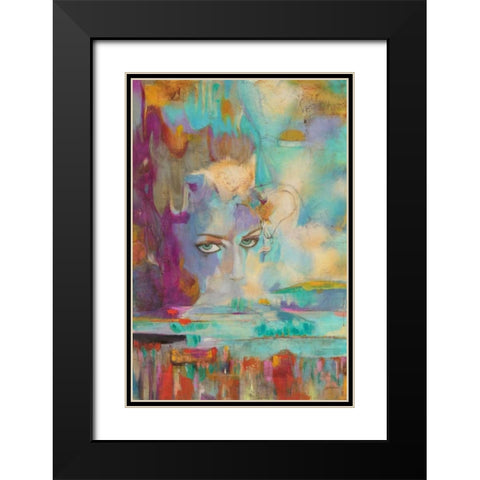 Frente A Frente Black Modern Wood Framed Art Print with Double Matting by Villarreal