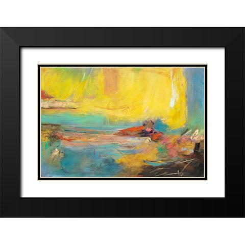 Bambalinas Black Modern Wood Framed Art Print with Double Matting by Villarreal