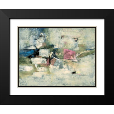 Abstract Cocktail Party 3- Pastel Black Modern Wood Framed Art Print with Double Matting by Villarreal Villarreal, Gabriela