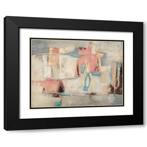 Abstract Cocktail Party 4 - Pastel Black Modern Wood Framed Art Print with Double Matting by Villarreal Villarreal, Gabriela