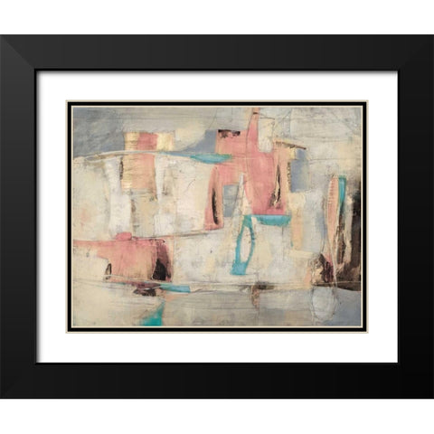 Abstract Cocktail Party 4 - Pastel Black Modern Wood Framed Art Print with Double Matting by Villarreal Villarreal, Gabriela