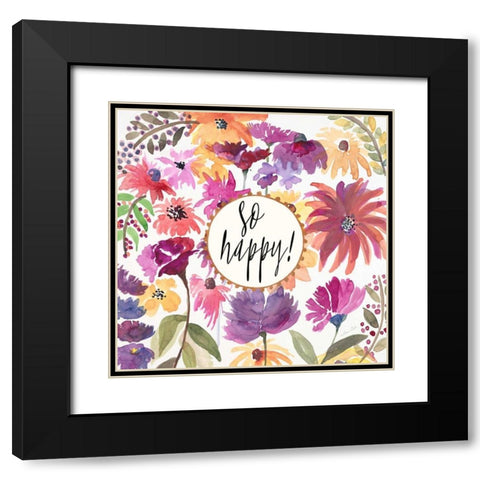 So Happy! Black Modern Wood Framed Art Print with Double Matting by Gold, Lora